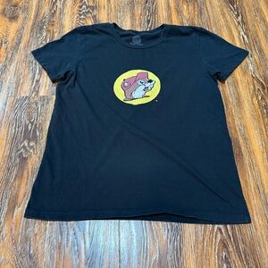 BUC-EES Black Crewneck Size M Black Logo Print Peace Love Women’s Mens Shirt Top
